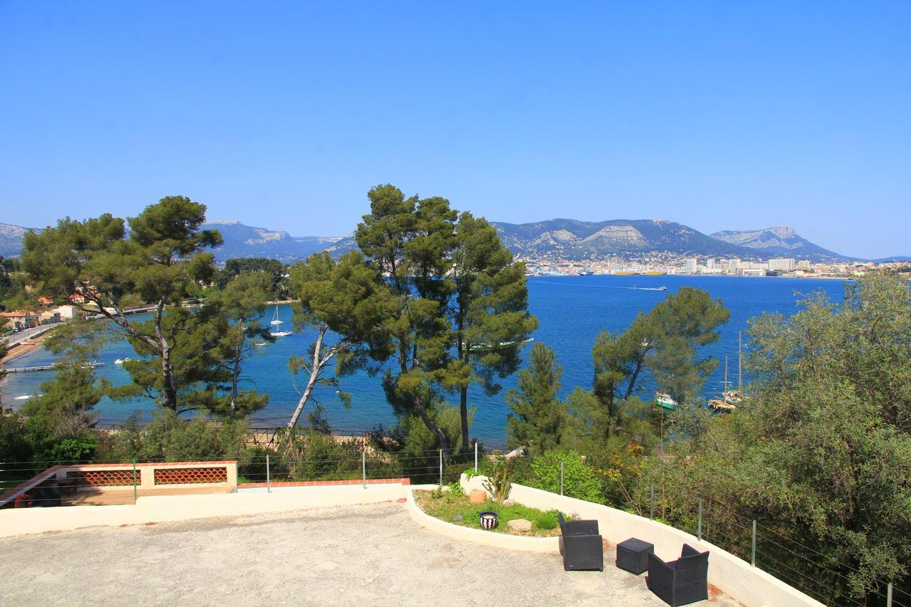 Villa-Chateau Les Terrasses - Tamaris, Plage Des Sablettes, Mer Au Bas De La Propriete La Seyne-sur-Mer Eksteriør billede